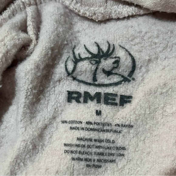 Rocky Mountain Elk Foundation RMEF Light Lavender Pink Zip-Up Hoodie SZ M - Picture 4 of 4
